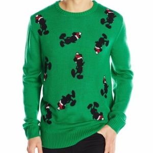 Disney Green Sweater with Black and Red Accents